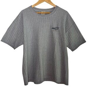 Vintage Cal Cru Maui Single Stitch T-Shirt XL Gray Ribbed Embroidered Whale USA